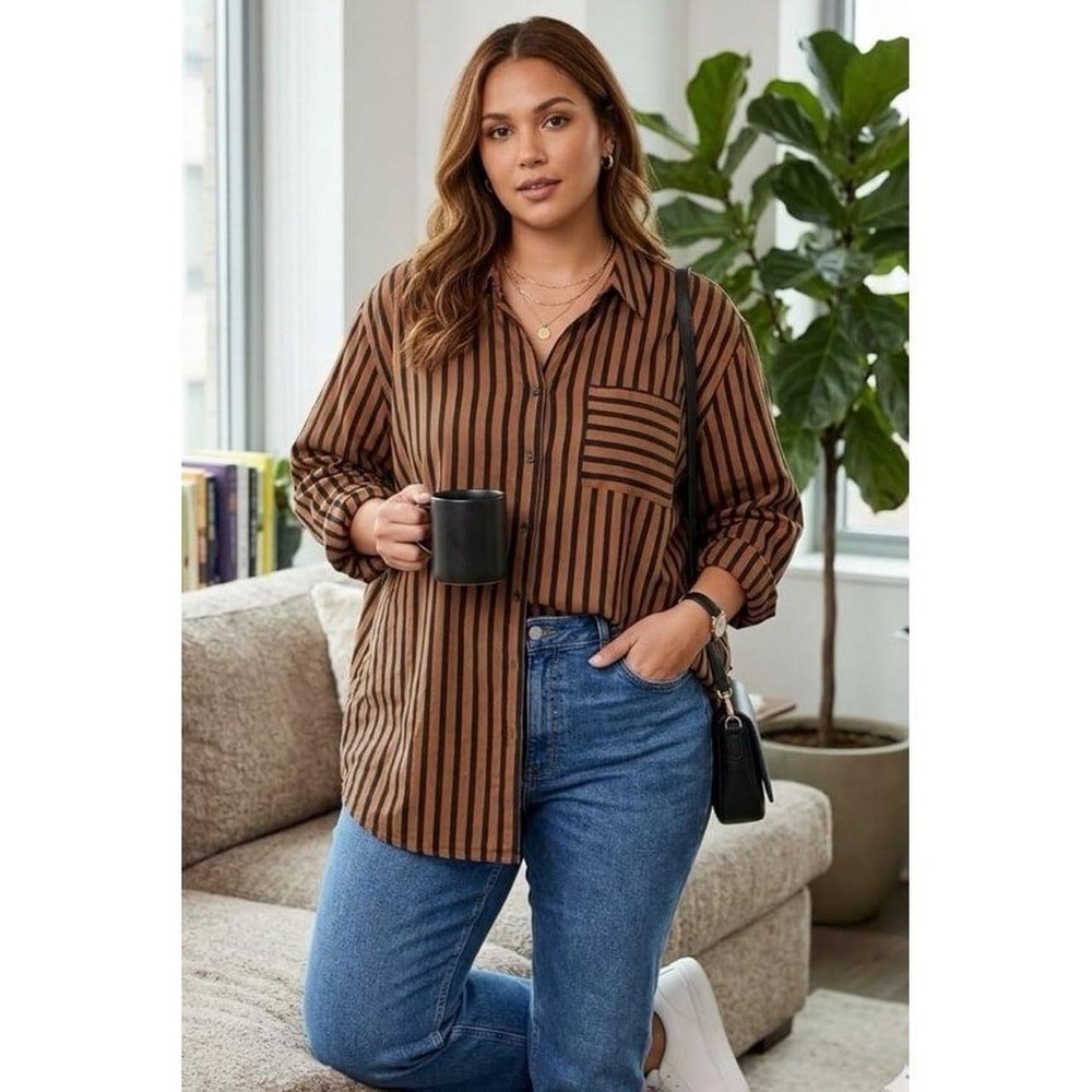 EVRI Women's Striped Button Down size 3x